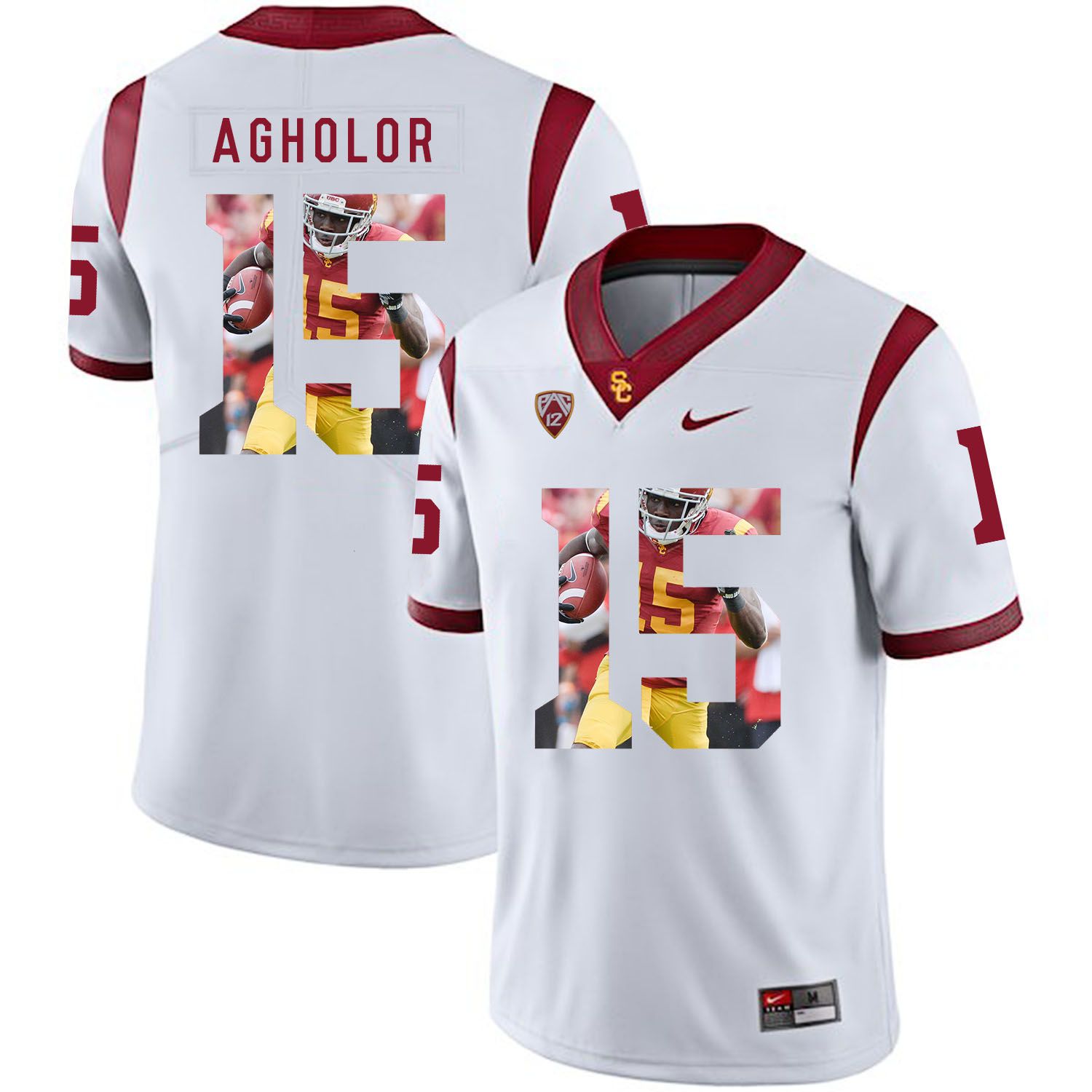Men USC Trojans #15 Agholor White Fashion Edition Customized NCAA Jerseys->customized ncaa jersey->Custom Jersey